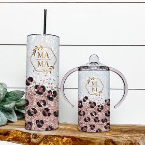 Mama & Mini Elegant Matching Tumbler and Sippy Cup Set